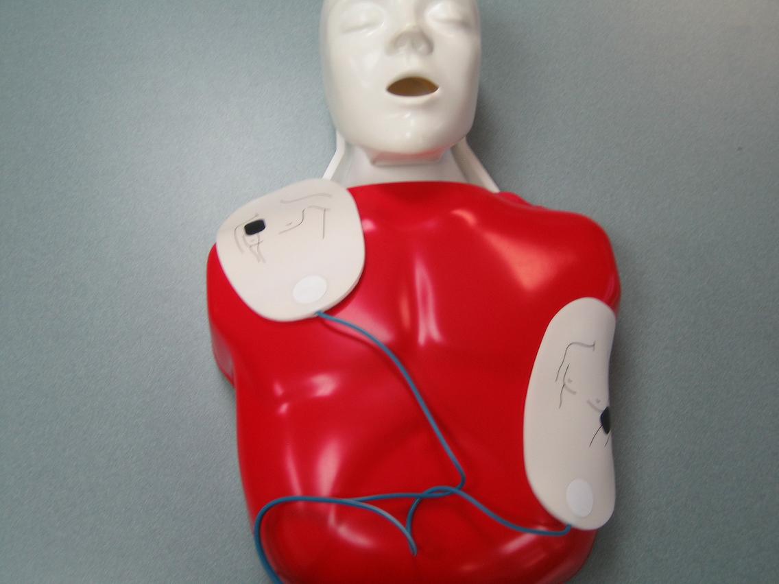 AED Pads on a Manikin