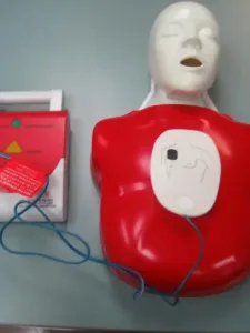 AED Pad on a Child Manikin